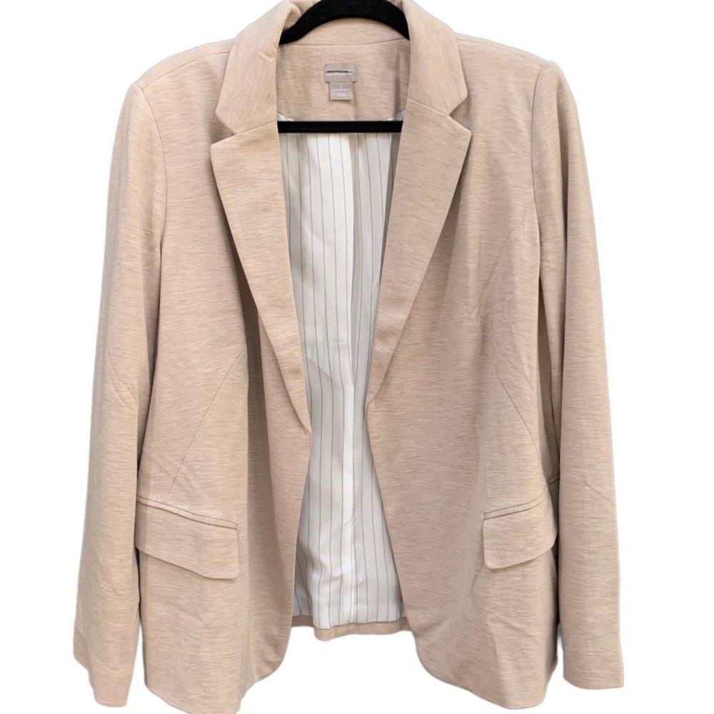Chico's Taupe Ponte Knit Blazer Size Large 12-14 Style 570276530